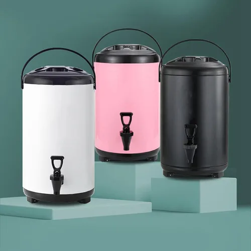 Vista 5 de Dispensador de bebidas, dispensador de bebidas aislado de 8 litros, cubo dispensador de bebidas frías y calientes aisladas, dispensador de bebidas
