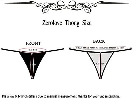 Vista 5 de Zerolove Paquete de 4 tangas de algodón de talla grande, tanga sexy para mujer