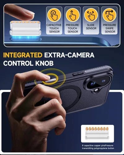 Vista 7 de Lanhiem Funda magnética impermeable para iPhone 17, a prueba de polvo, protector de pantalla integrado, [compatible con MagSafe] [Soporte invisible]