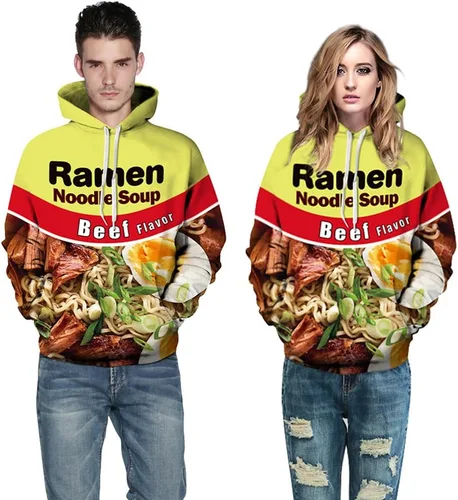 Vista 3 de Suéter de meter con capucha, estampado 3D con, con bolsillos, unisex, para hombre