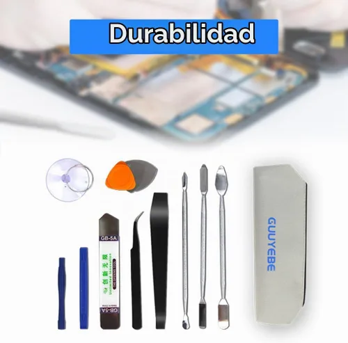 Vista 6 de Juego de herramientas para quitar molduras, incluye herramientas de extracción de plástico, spudger de metal, pinzas de precisión y herramientas