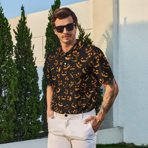 Vista 3 de Camisas polo divertidas para hombre de los años 80, camisas de golf de secado rápido que absorben la humedad, divertidas camisas polo de golf