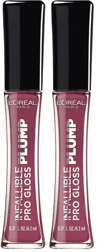 Vista 17 de L'Oréal Paris Infallible Pro Gloss Plump - Brillo labial con ácido hialurónico, brillo voluminizador de larga duración, los labios se ven Blossom