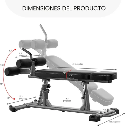 Vista 8 de Finer Form Gym-Quality Adjustable Sit Up Ab Bench & Decline Weight Bench for Home Gym Strength Training.