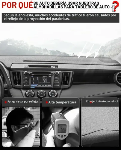 Vista 2 de Cartist Ajuste personalizado para alfombrilla de salpicadero Toyota RAV4 2013-2018 Accesorios Funda de salpicadero de ante antideslizante Protector