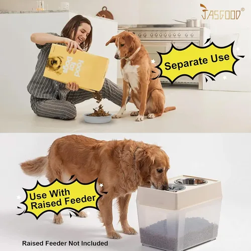Vista 5 de JASGOOD Comedero lento para perros, cuenco de rompecabezas reducido para comederos elevados de mascotas, cuenco interactivo de repuesto elevado