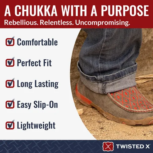 Vista 5 de Twisted X Mocasines para conducir, chukka de trabajo para mujer