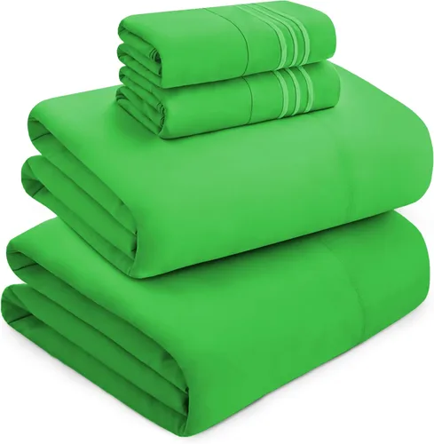 Vista 32 de Mocassi Juego de sábanas de lujo de 4 piezas, calidad prémium de hotel de 1800 hilos, ajuste fácil, sábanas y fundas de almohada resistentes a