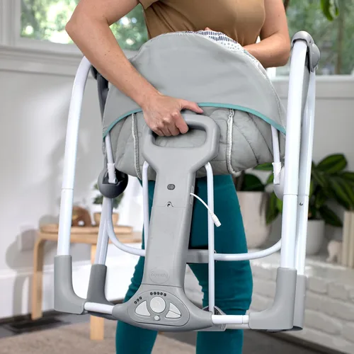 Vista 10 de Ingenuity - Columpio portátil compacto y ligero para bebés con música, sonidos de la naturaleza y tecnología de ahorro de baterías - Abernathy, 0-9