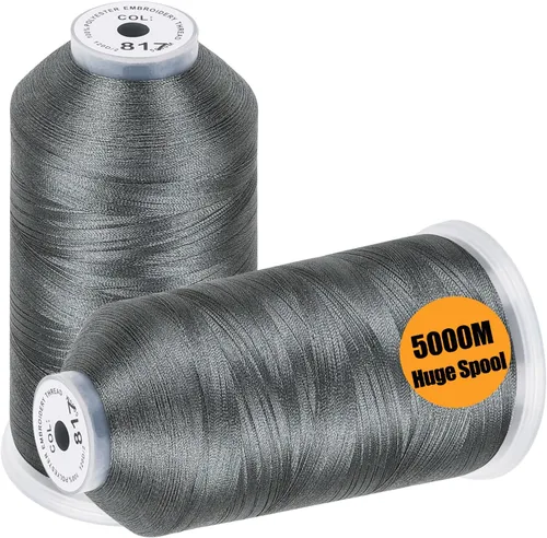 Vista 18 de New brothread - 2 bobinas enormes de 5000 m cada una de hilo de poliéster para máquina de bordar 40WT para máquinas comerciales y domésticas