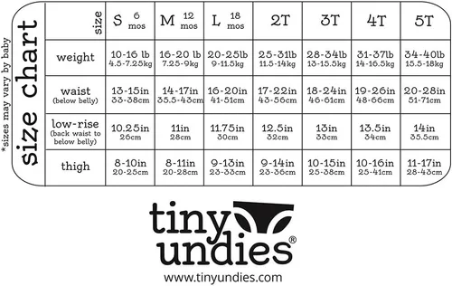 Vista 2 de Tiny Undies Ropa interior para bebé, unisex, paquete de 3
