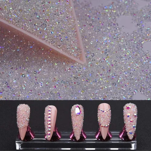 Vista 7 de 8000 cristales Pixie marrones para uñas, micro diamantes de imitación de 0.047 in, cristales de azúcar para uñas, pequeñas cuentas de diamantes