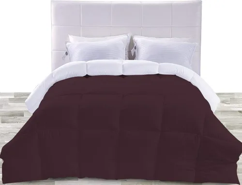 Vista 19 de BedDecor Edredón reversible de microfibra de alta calidad de 400 GSM, relleno de microfibra de 15.16 oz/m², 600 hilos, 100% algodón egipcio sólido