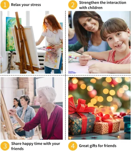 Vista 7 de koemhxb Kit de pintura por números de bandera estadounidense para adultos, pintura patriótica por números, kits de pintura cruzada para adultos por