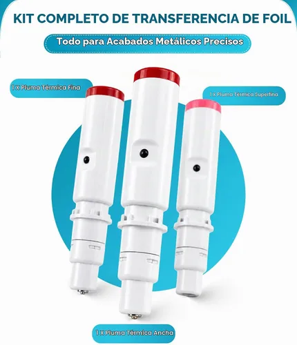 Vista 7 de Silhouette - Juego de bolígrafos térmicos, puntas superfinas, finas y anchas, juego de 3 piezas para transferencia de lámina, temperatura máxima