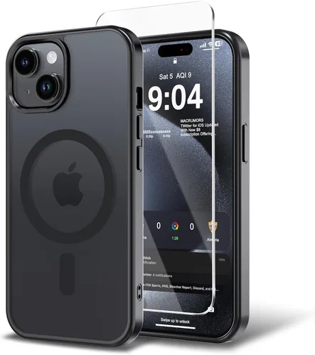 Vista 163 de Funda para iPhone 11 con protector de pantalla, compatible con MagSafe, ultra delgada, translúcida, mate, a prueba de golpes, color negro