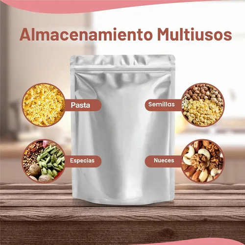 Vista 4 de 100 bolsas de Mylar de 1 cuarto de galón para almacenamiento de alimentos a
