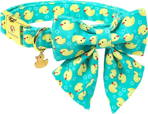 Vista 86 de DOGWONG Collar de otoño para perro con lazo, collar de moño para perro de Acción de Gracias, collar ajustable de algodón de otoño con hoja de arce