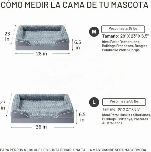 Vista 6 de WNPETHOME Camas para perros de gran tamaño, sofá cama ortopédica lavable para perros con forro impermeable y parte inferior antideslizante para Gris