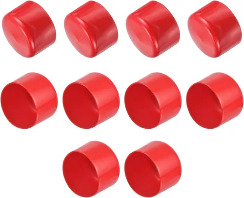 Vista 18 de uxcell 10 tapas de goma para extremos de 0.591 in de identificación, tapa de extremo redondo, protectores de rosca de tornillo, color negro