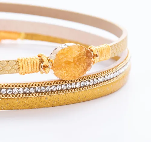Vista 95 de FANCY SHINY - Pulsera de cuero estilo bohemio, pulsera de cuentas de cristal con cierre magnético, regalos de joyería para mujer