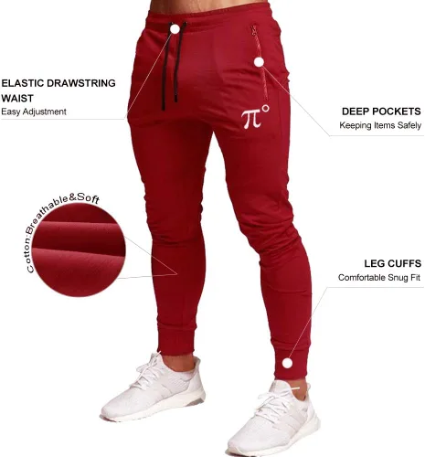 Vista 4 de Wangdo - Pantalones deportivos para hombre con bolsillos con cremallera