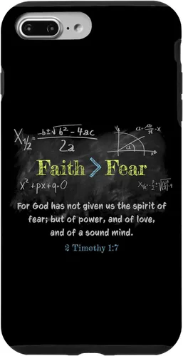 Vista 12 de Faith > Fear 2 Timothy 1:7 Christian Verse Math Equation Case for iPhone 17
