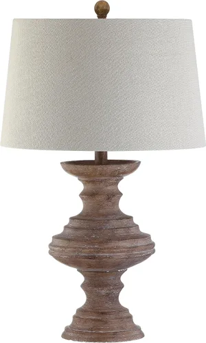 Vista 7 de JONATHAN Y Lámpara de mesa de resina sintética marrón de 26.5 pulgadas, diseño tradicional torneado de madera para sala de estar, dormitorio