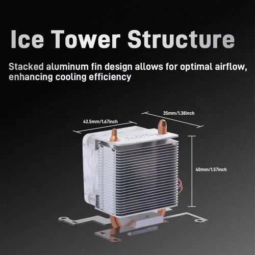 Vista 7 de GeeekPi Enfriador de torre ICE para Raspberry Pi 5, con disipador de calor de aluminio y ventilador de refrigeración