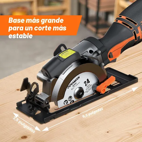 Vista 7 de DOVAMAN Sierra circular, sierra circular de 5.8A de 4-1/2" con láser, mango auxiliar de metal, 6 cuchillas (4½", 4¾"), profundidad de corte