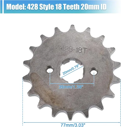 Vista 3 de X AUTOHAUX 1 juego de 428 estilo 18 dientes 0.787 in ID motocicleta piñón delantero motor apto para motocicleta 50cc 70cc 110cc 125cc motocicleta