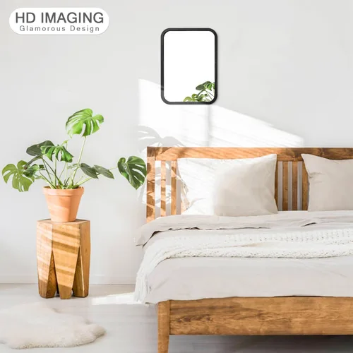 Vista 2 de AOAOPQ Dack - Espejo de pared marrón para baño, entrada, sala de estar, pasillo, decoración de dormitorio, espejo de marco pequeño