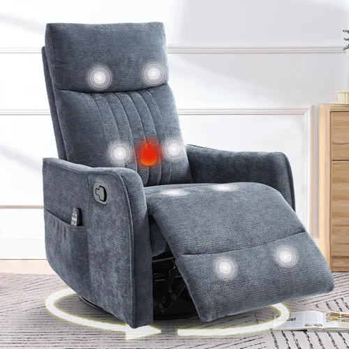 Vista 16 de cinkehome Silla mecedora reclinable giratoria pequeña para cuarto de bebé