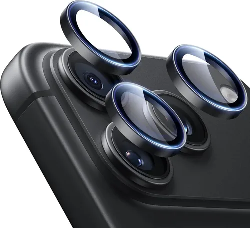 Vista 19 de ESR Protector de lente de cámara para iPhone Duo, 1 paquete, negro