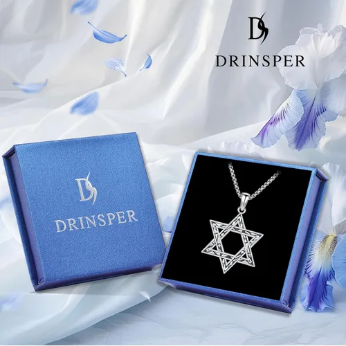 Vista 8 de DRINSPER TriskelionStar of DavidCeltic CrossPentagram Necklace 925 Sterling Silver Celtic Pendant Spiritual Jewelry for Women Men