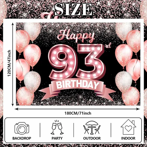 Vista 66 de Cartel de feliz cumpleaños décimo oro rosa, telón de fondo, saludos a 10 años, globos de confeti, decoración temática para niñas de 10 años