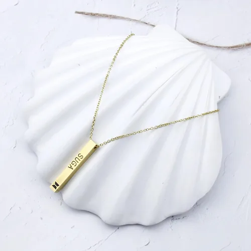 Vista 4 de ZWYQWN KPOP ARMY Collar de regalo para mujeres y niñas RM JIM JK V JIMIN J-HOPE SUGA Collar de cumpleaños para mujeres Metal Acero inoxidable