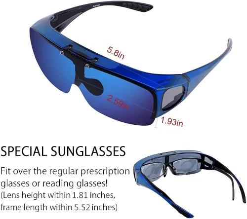 Vista 2 de TINHAO Gafas de sol polarizadas para hombre con lentes espejadas, talla única