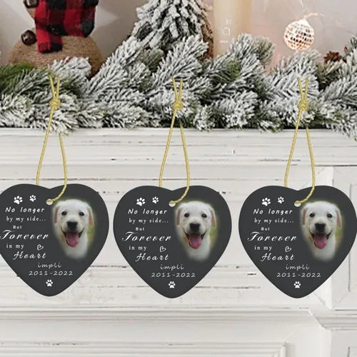 Vista 8 de Regalos conmemorativos personalizados para perros por pérdida de perro, adorno de corazón personalizado para mascotas, recuerdo conmemorativo