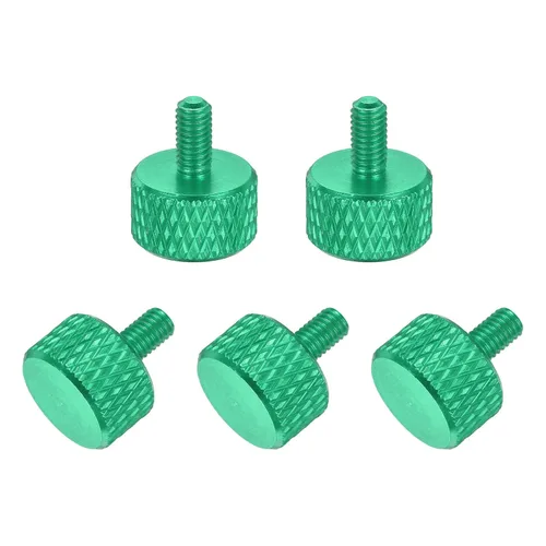 Vista 47 de MECCANIXITY 5 piezas M6x14mm Tornillos de pulgar estriado de cabeza plana, pernos de rosca completa de aleación de aluminio sólido para carcasas