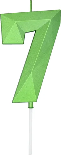 Vista 323 de DERVENTA Vela Grande de Cumpleaños Número 3D Verde Luminoso de 3.7 Pulgadas Celebración de Fiesta Aniversario Decoración Adorno para Pastel 1 Pieza