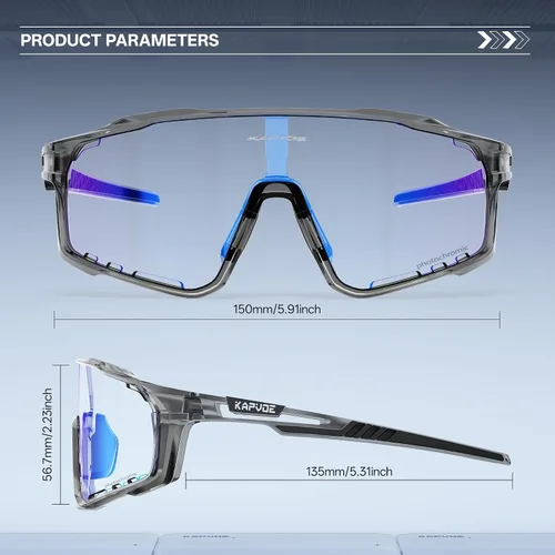 Vista 6 de KAPVOE Gafas de ciclismo fotocromáticas para hombres y mujeres, gafas de sol deportivas, marco de decoloración HD, gafas de bicicleta K76