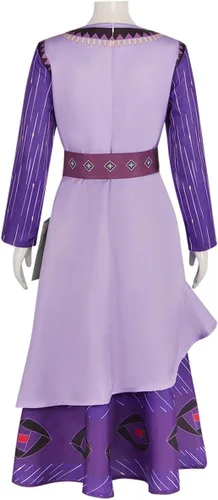 Vista 4 de Wish Asha - Disfraz de princesa para niñas, trajes de cosplay con accesorios para fiestas de Navidad
