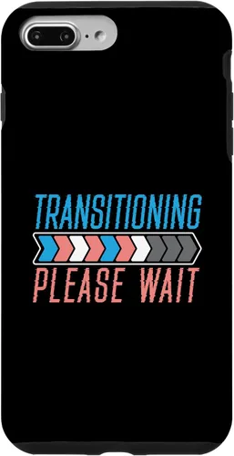 Vista 12 de Funda transgénero LGBTQ para iPhone 16 Transitioning Please Wait Rainbow Pride