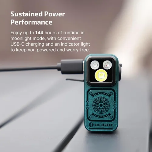Vista 8 de OLIGHT Oclip Pro S EDC Linterna con clip, 600 lúmenes tipo C recargable con LED blanco, UV y RGB, luces de flash magnéticas para trabajo