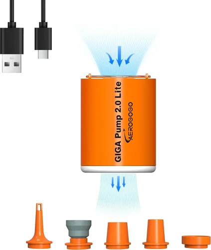 Vista 9 de GIGA PUMP 2.0 Bomba de aire eléctrica portátil 1300 mAh batería recargable bomba ultra mini inflador/deflator bomba para anillos de natación colchón