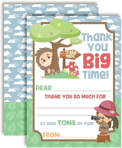 Vista 8 de Amanda Creation Slime - Tarjetas de agradecimiento, paquete de 10 tarjetas de agradecimiento de cumpleaños para niños de 4 x 5.5 pulgadas con sobres