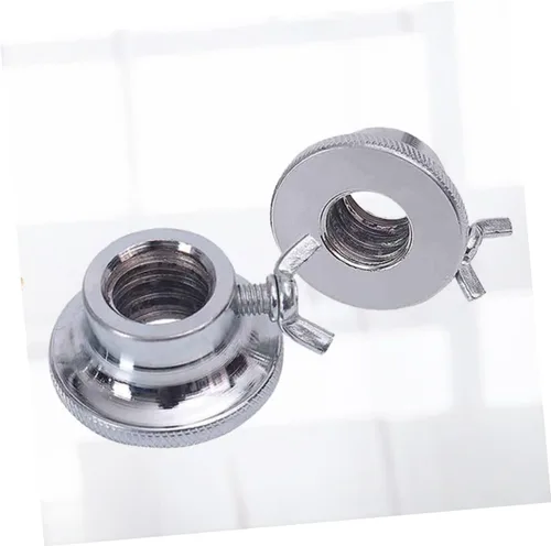 Vista 3 de Toddmomy 2 collares de barra, tuercas de mancuerna, bloqueo de tornillo, abrazadera, anillo de bloqueo universal de metal plateado para rotar