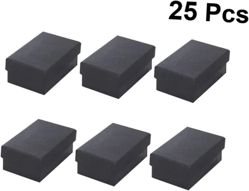 Vista 6 de Holibanna 75 cajas de joyería de anillo para mujer, organizador de joyas, cajas de joyería de cartón, cajas negras organizadoras, mini cajas