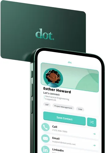 Vista 12 de dot. Tarjeta - Tarjeta de Visita Digital - Compatible con toque para iPhone y Android (Negro)